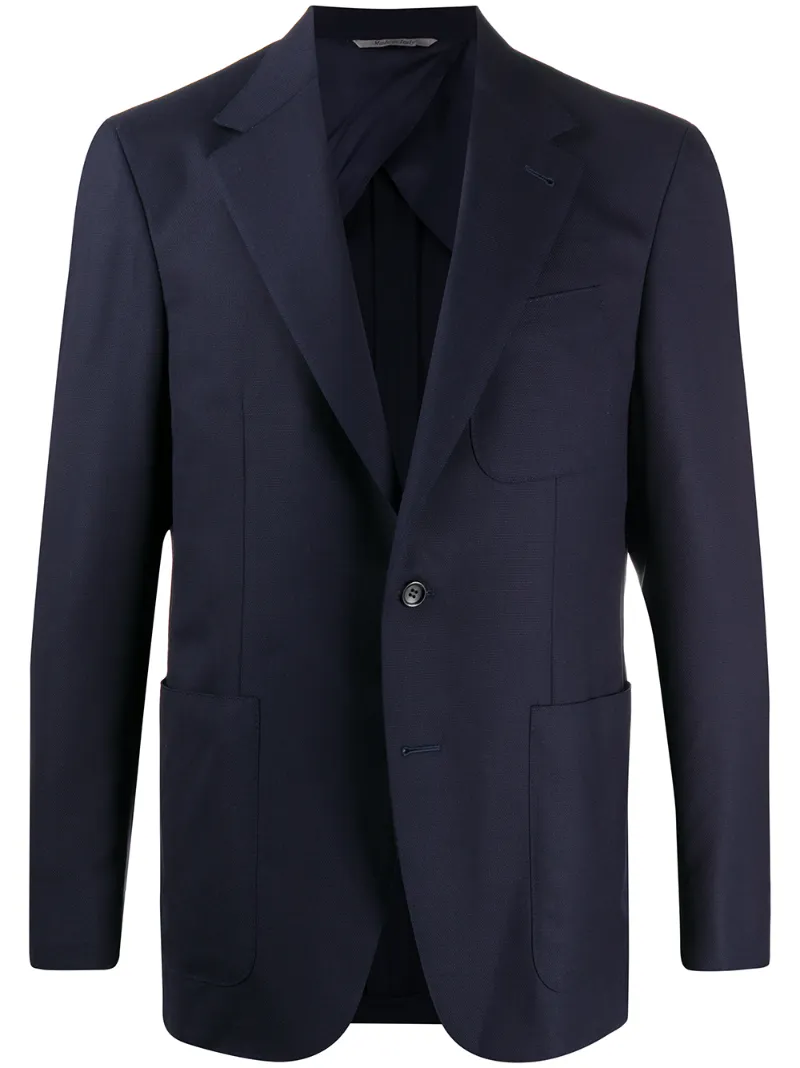 Canali Fitted Formal Blazer In Blue