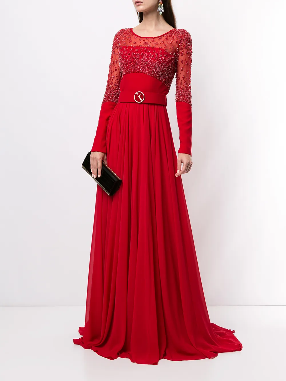 Saiid Kobeisy Flared avondjurk - Rood