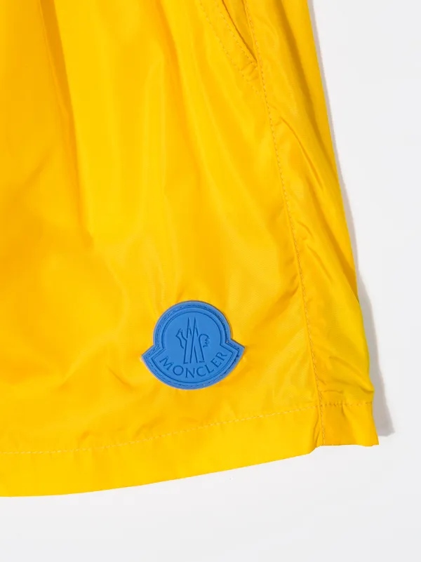yellow moncler swim shorts