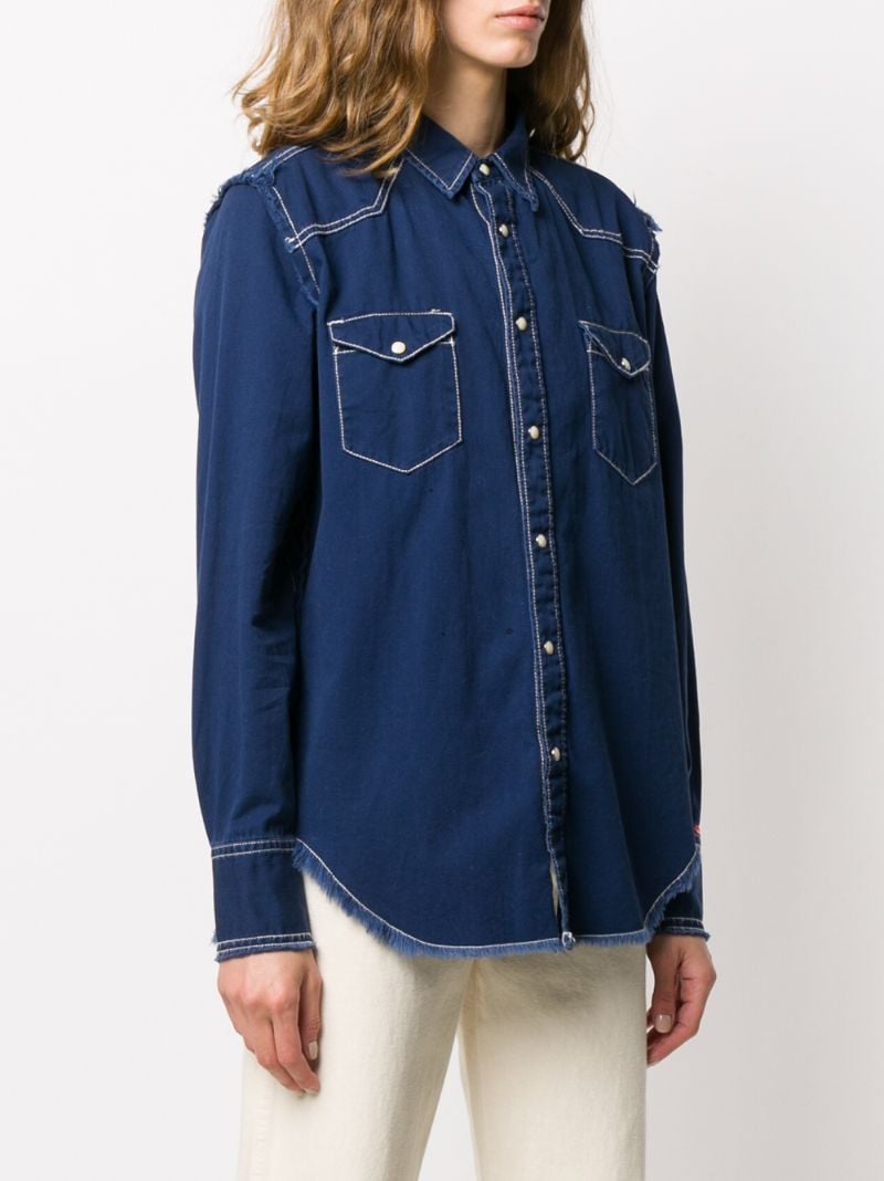 Shop Denimist Chest Pockets Denim Shirt In Blue