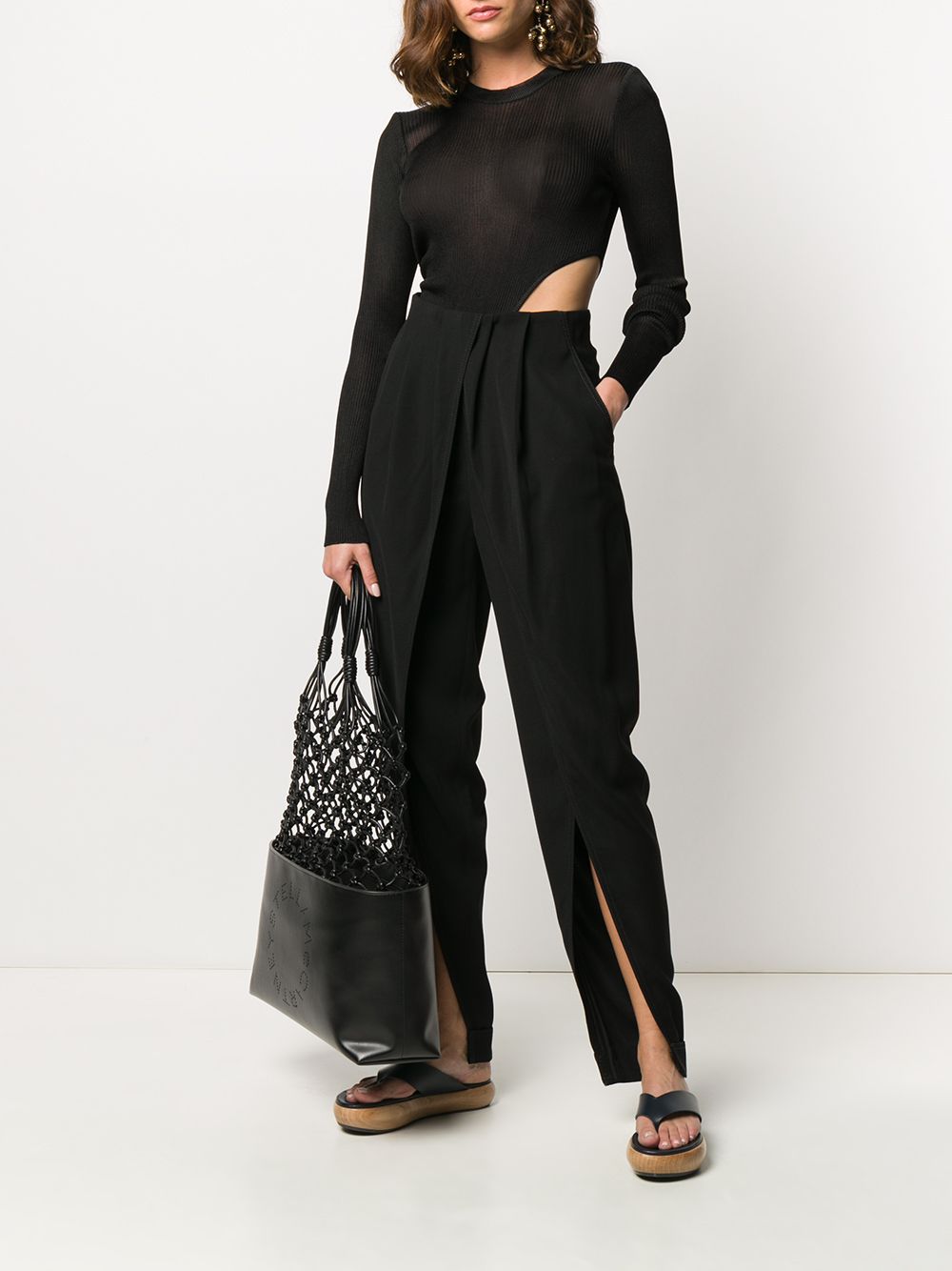 фото Bevza slit-detail crepe trousers