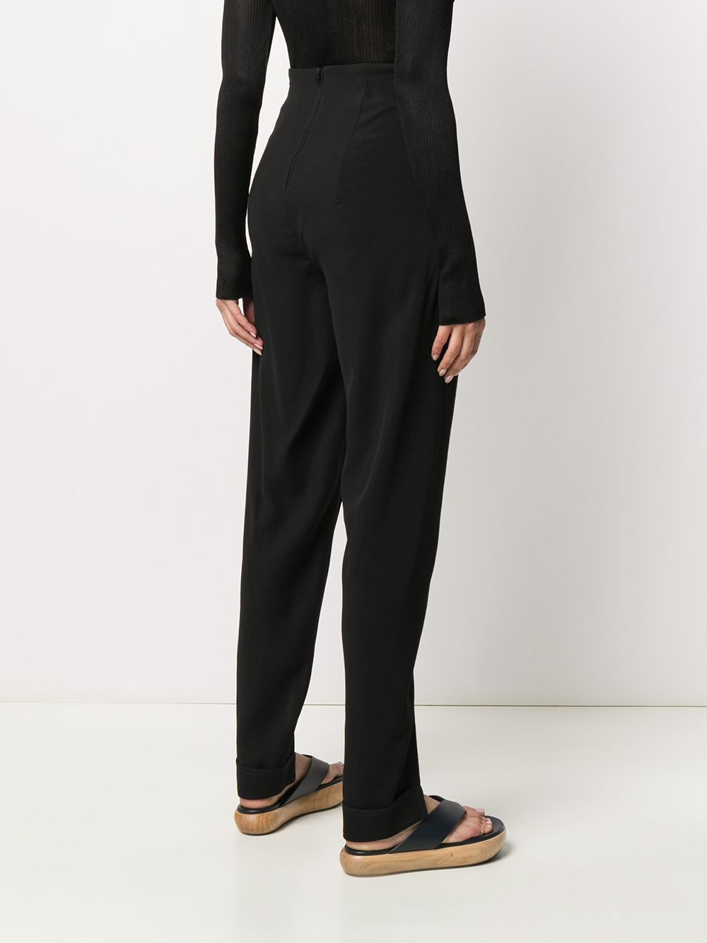 фото Bevza slit-detail crepe trousers