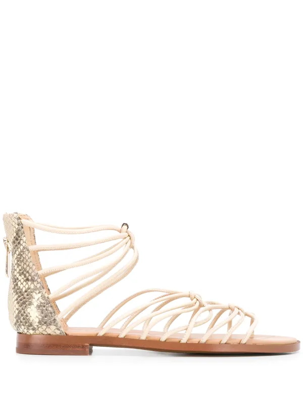 snakeskin strappy sandals