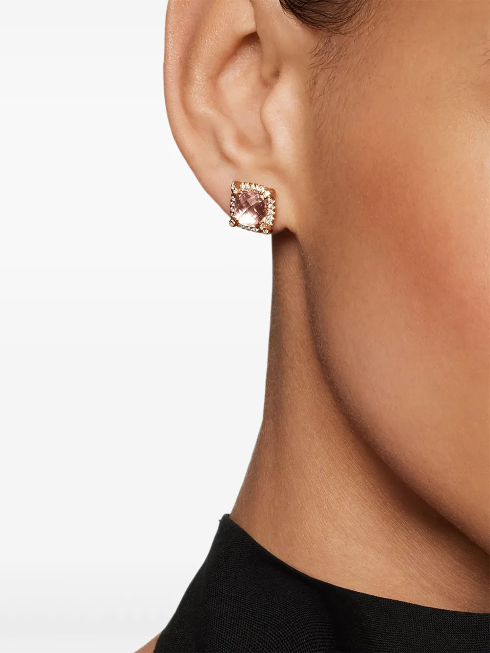 David Yurman 18kt rose gold Chatelaine morganite and diamond stud earrings (8mm) | Image 2