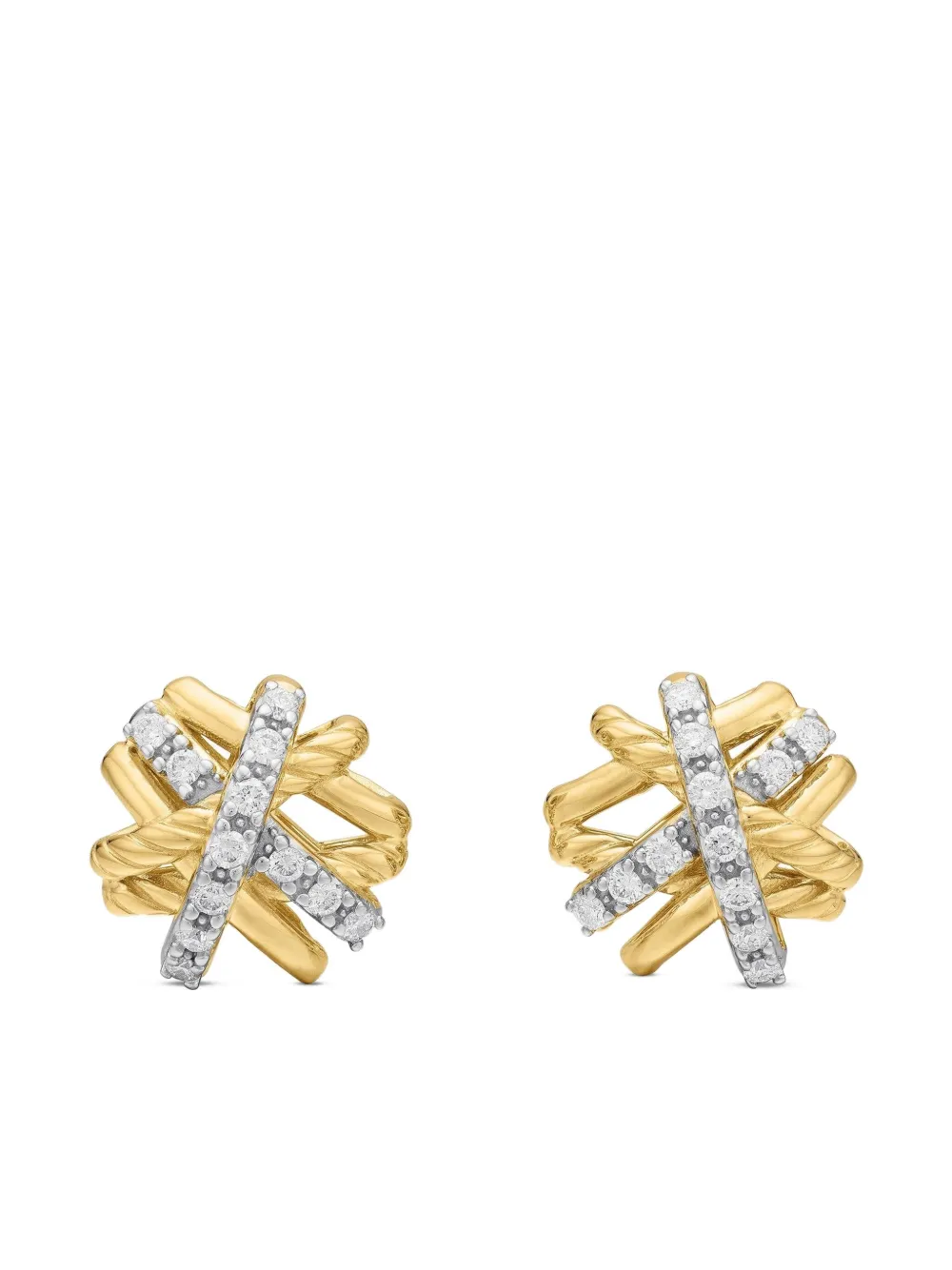 David Yurman Crossover diamantörhängen i 18K gult guld (11 mm) | guldfärgad | Image 1