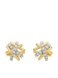 David Yurman 18kt yellow gold Crossover diamond stud earrings (11mm)