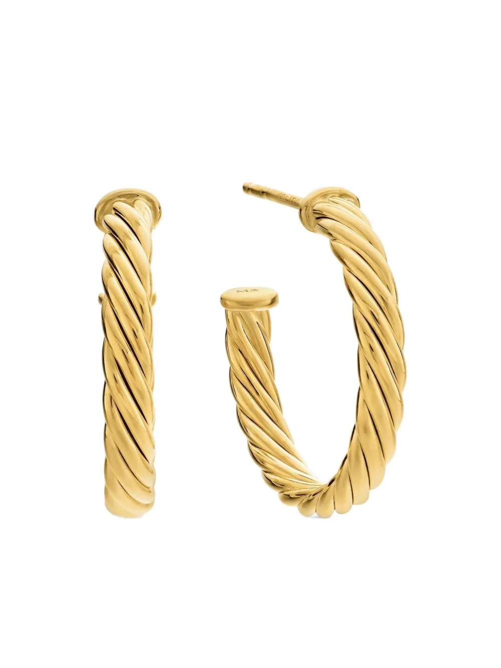 David Yurman Cablespira フープピアス 18Kイエローゴールド - ゴールドトーン David Yurman Cablespira フープピアス 18Kイエローゴールド - ゴールドトーン