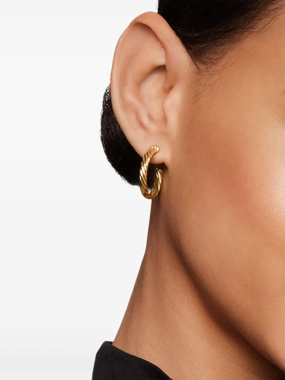 David Yurman 18kt yellow gold Cablespira hoop earrings | Image 2