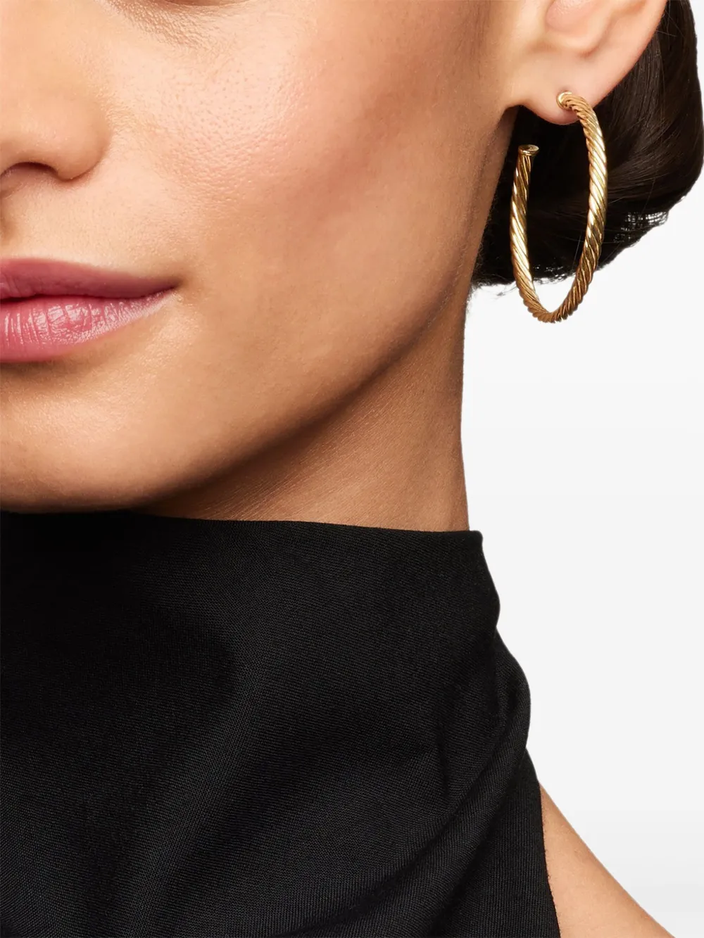 David Yurman 18kt yellow gold Cablespira hoop earrings | Image 2