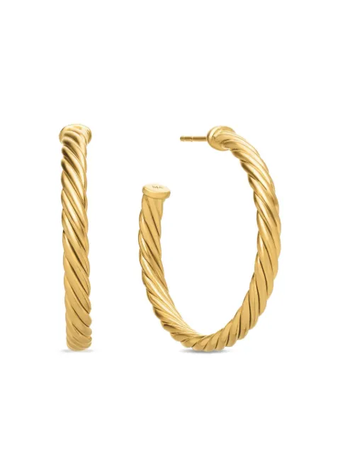 David Yurman 18kt yellow gold Cablespira hoop earrings
