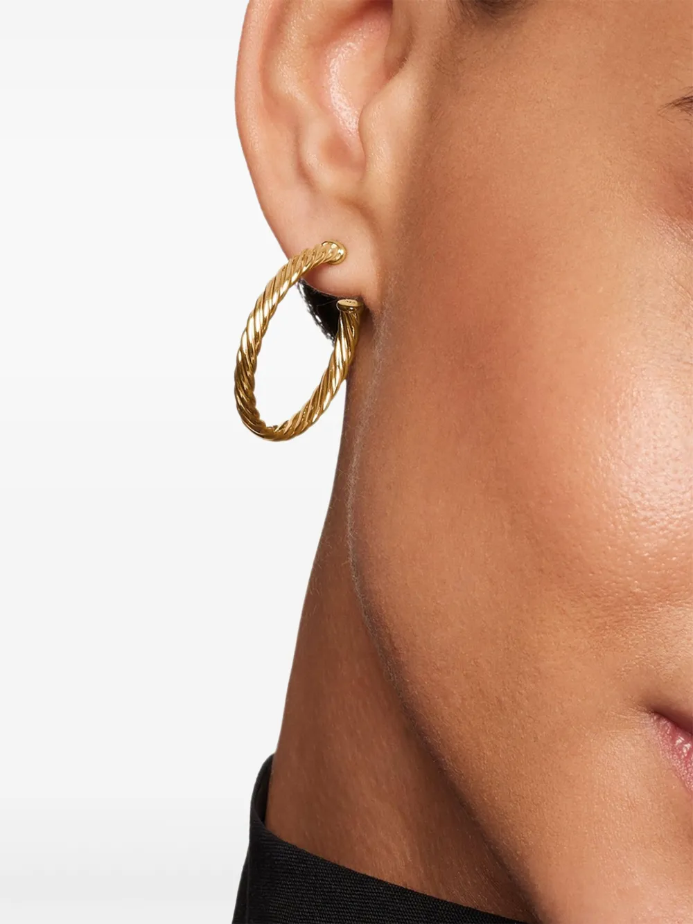 David Yurman 18kt yellow gold Cablespira hoop earrings | Image 2