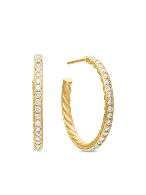 David Yurman créoles en or 18ct pavées de diamants (25,4 mm)