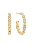 David Yurman 18kt yellow gold pavé diamond hoop earrings (19mm)