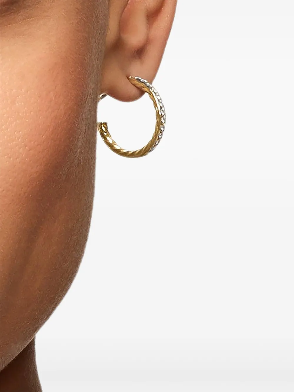 David Yurman 18K黄金密镶钻石圈形耳环（19毫米） | Image 2