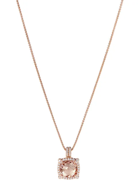 David Yurman 18kt rose gold Chatelaine morganite and diamond necklace