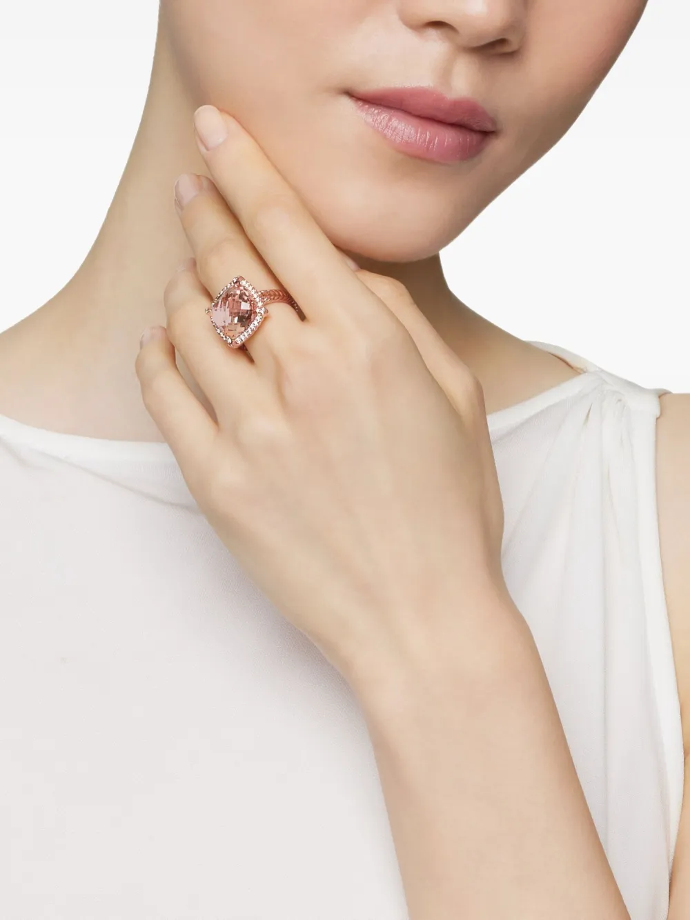David Yurman 18kt rose gold Chatelaine morganite and diamond ring (14mm) | Image 2