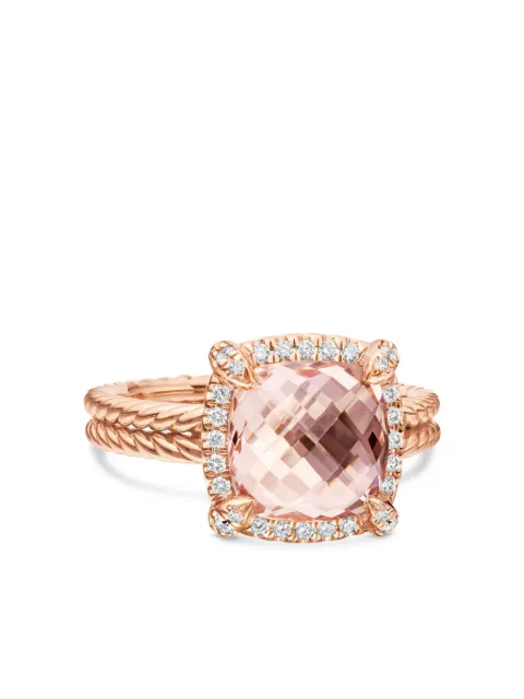 David Yurman bague Chatelaine en or rose 18ct sertie de diamants et de morganite (9 mm)