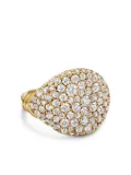 David Yurman 18kt yellow gold Chevron diamond pinky ring (13mm)