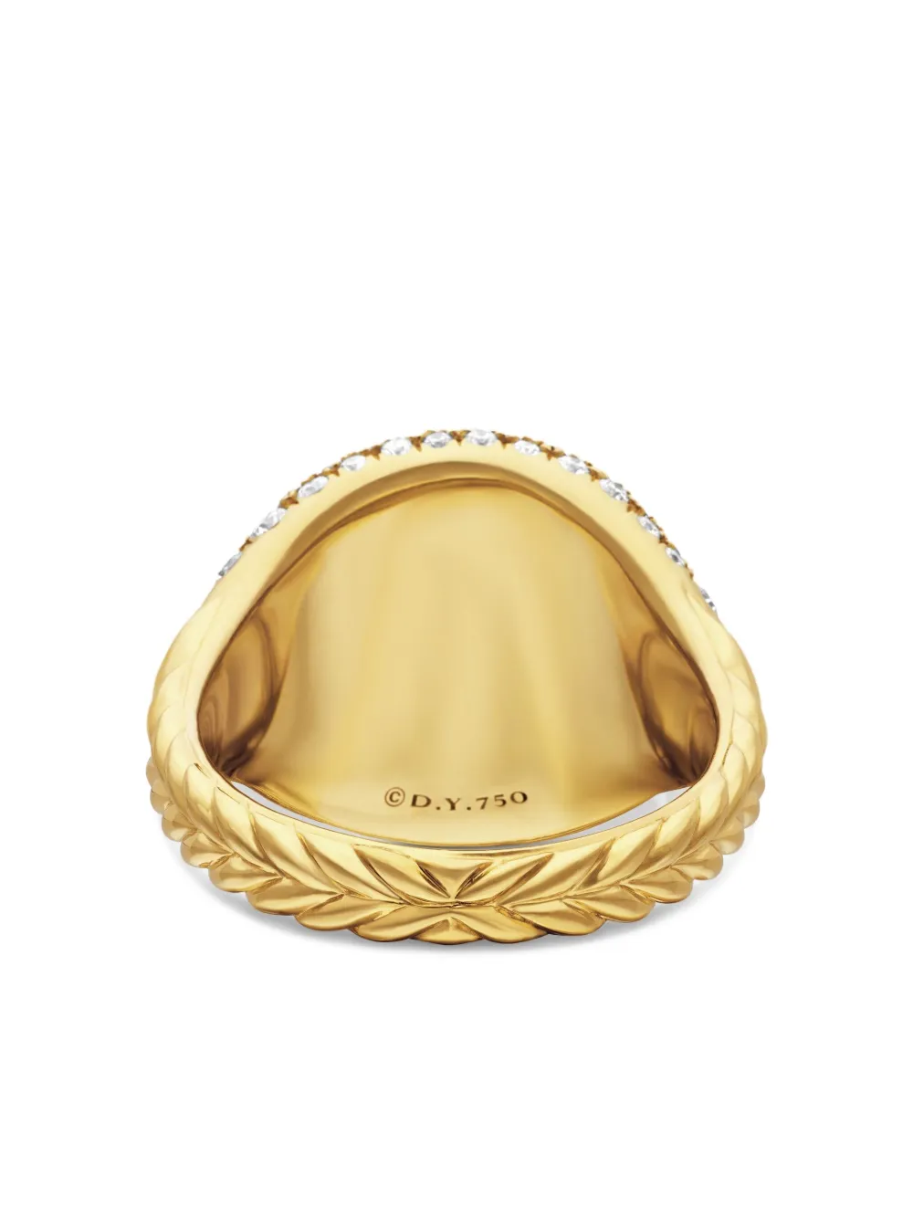 18kt Yellow Gold Chevron Diamond Pinky Ring (13mm)