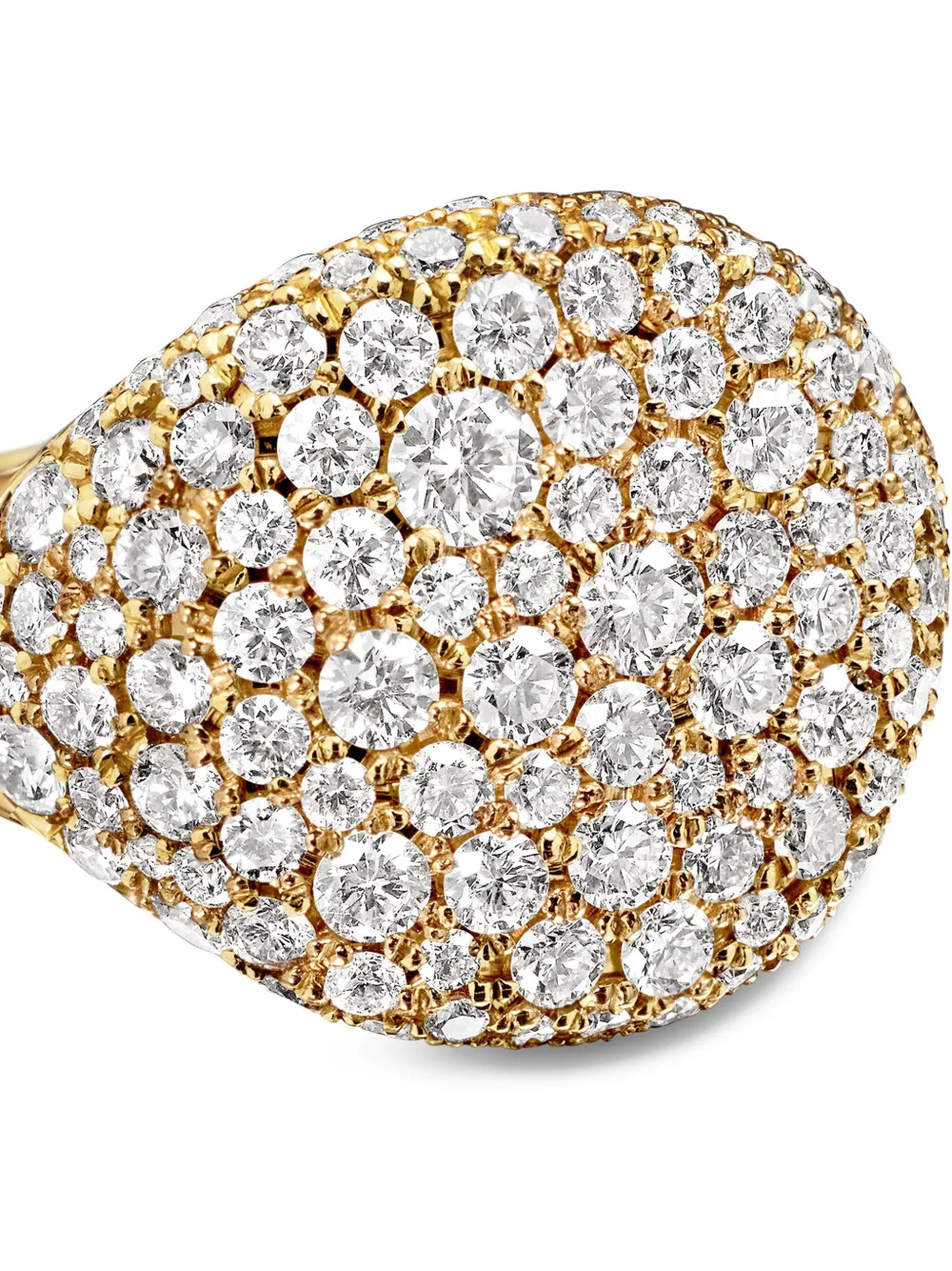 18kt Yellow Gold Chevron Diamond Pinky Ring (13mm)