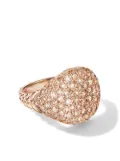 David Yurman 18kt rose gold Chevron diamond pinky ring (13mm)
