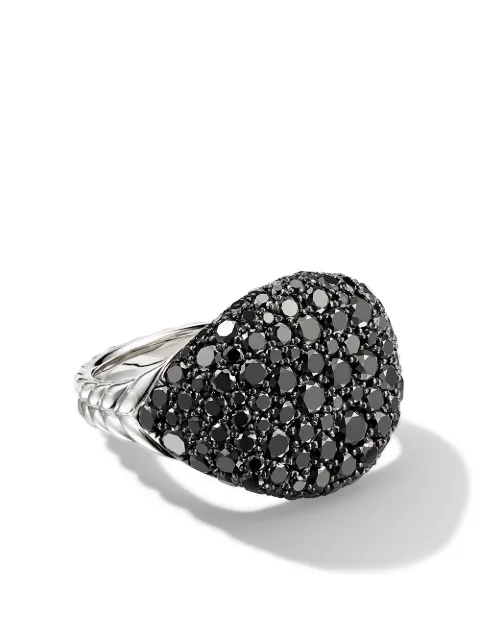 David Yurman bague Chevron en or blanc 18ct pavée de diamants (13 mm)