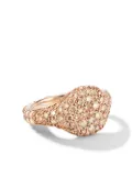 David Yurman 18kt rose gold Chevron diamond pinky ring (10mm)