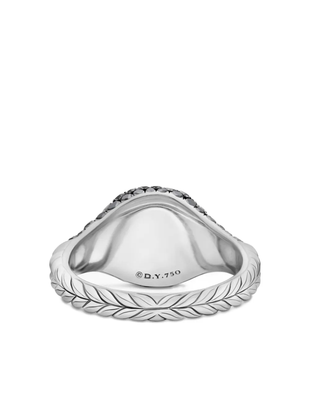 David Yurman Chevron ダイヤモンド ピンキーリング 10mm 18Kホワイトゴールド - シルバートーン David Yurman Chevron ダイヤモンド ピンキーリング 10mm 18Kホワイトゴールド - シルバートーン