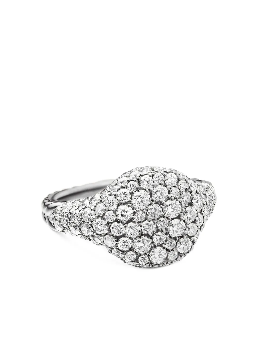 David Yurman 18kt Chevron Weißgoldring mit Diamant 10mm | Silber | Image 1