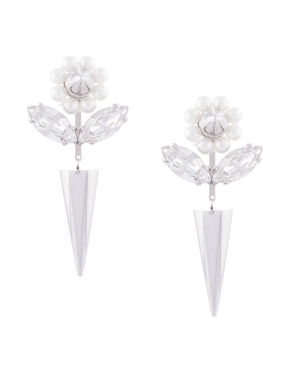 

Simone Rocha aretes con dije de cristal - Plateado