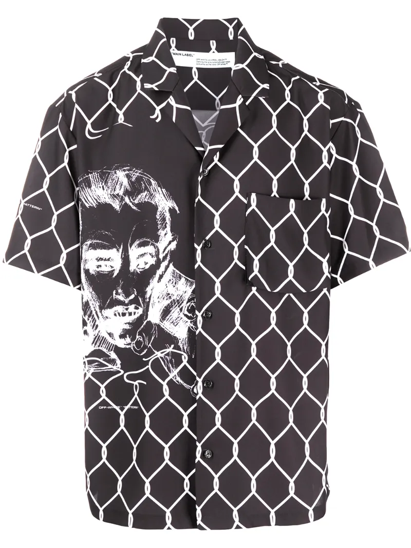 OFF-WHITE METAL FENCE PRINT SHIRT