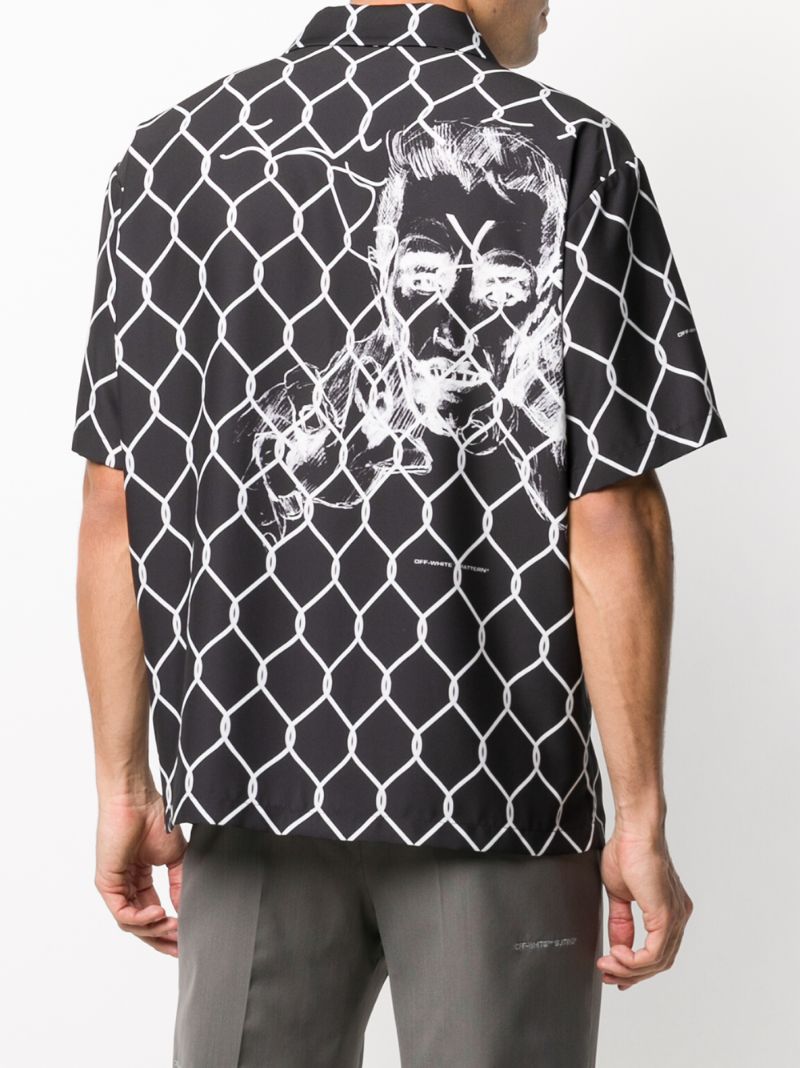 Shop Off-white Metal Fence Print Shirt In Black