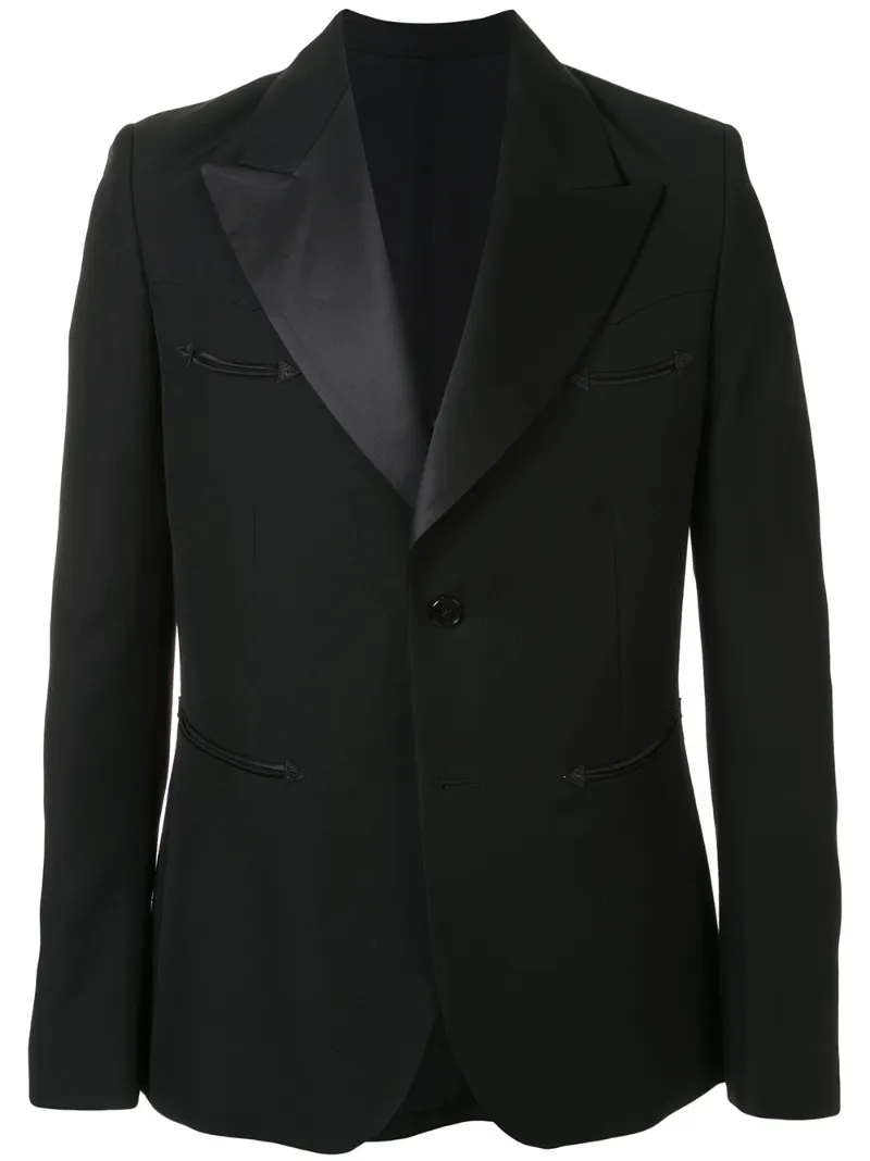 Click to view more detailed imagery on our partner's website Sankuanz Contrast Lapel Blazer In Black