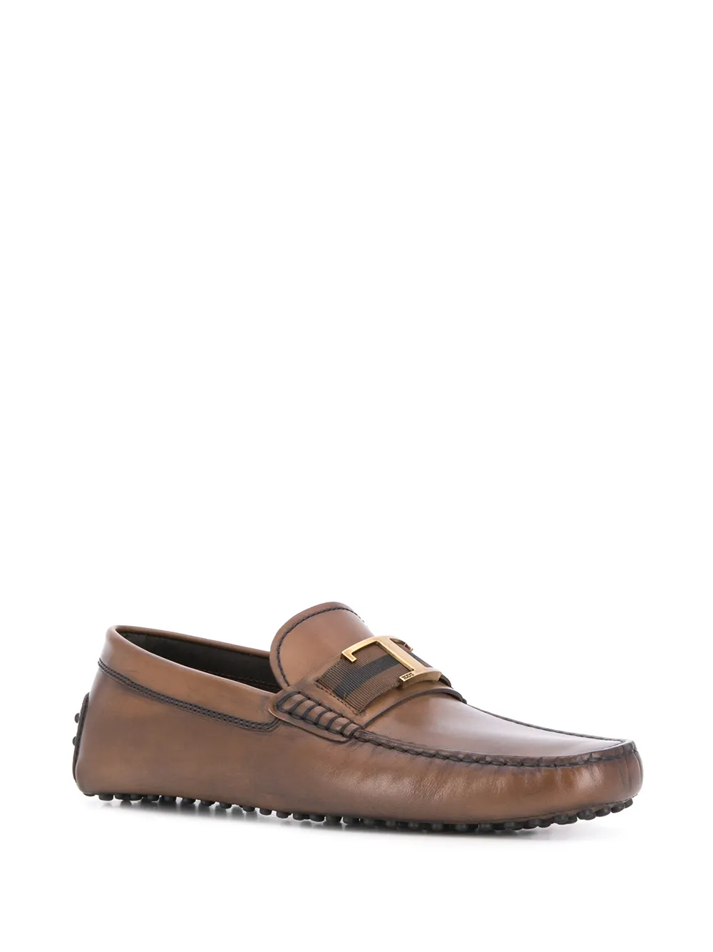 Tod's Loafers met T-plakkaat - Bruin