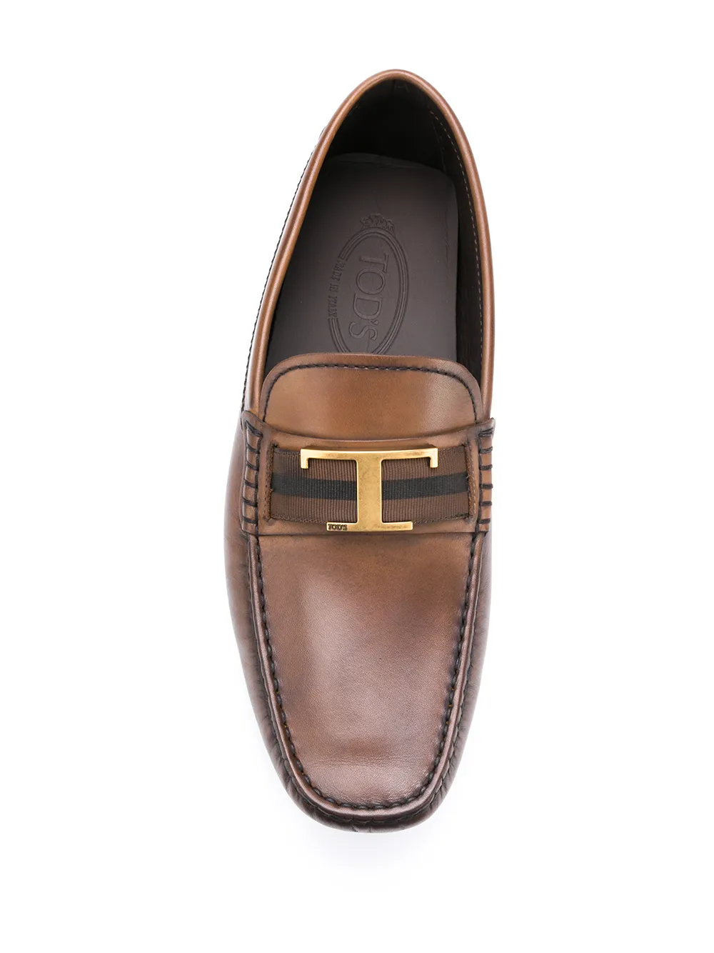 Tod's Loafers met T-plakkaat Bruin