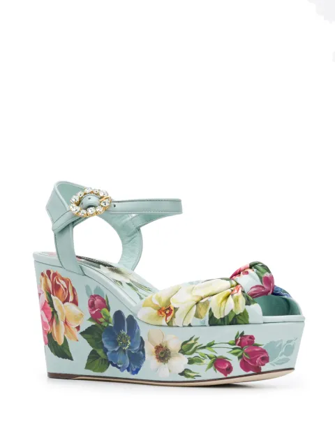 Gabbana floral-print wedge sandals 