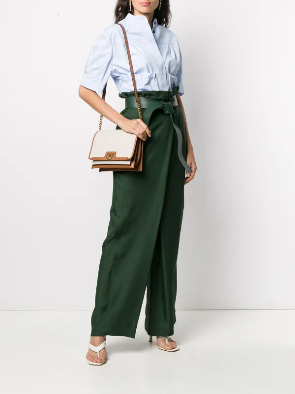 belted high waist trousers