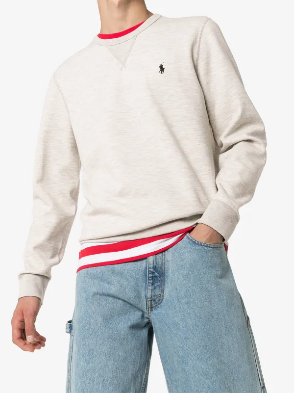 grey polo sweatshirt