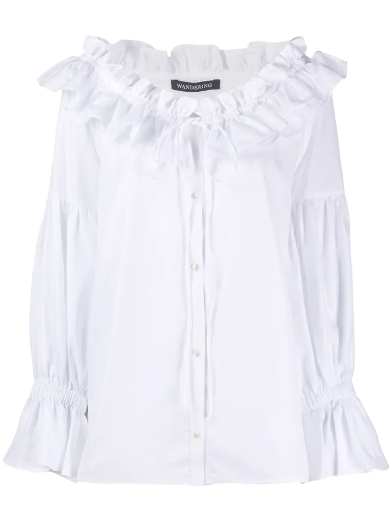 WANDERING RUFFLE NECK SHIRT