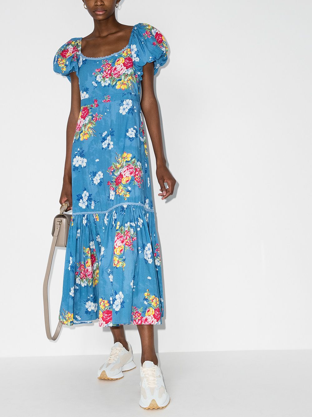 фото Loveshackfancy salma floral-print midi dress