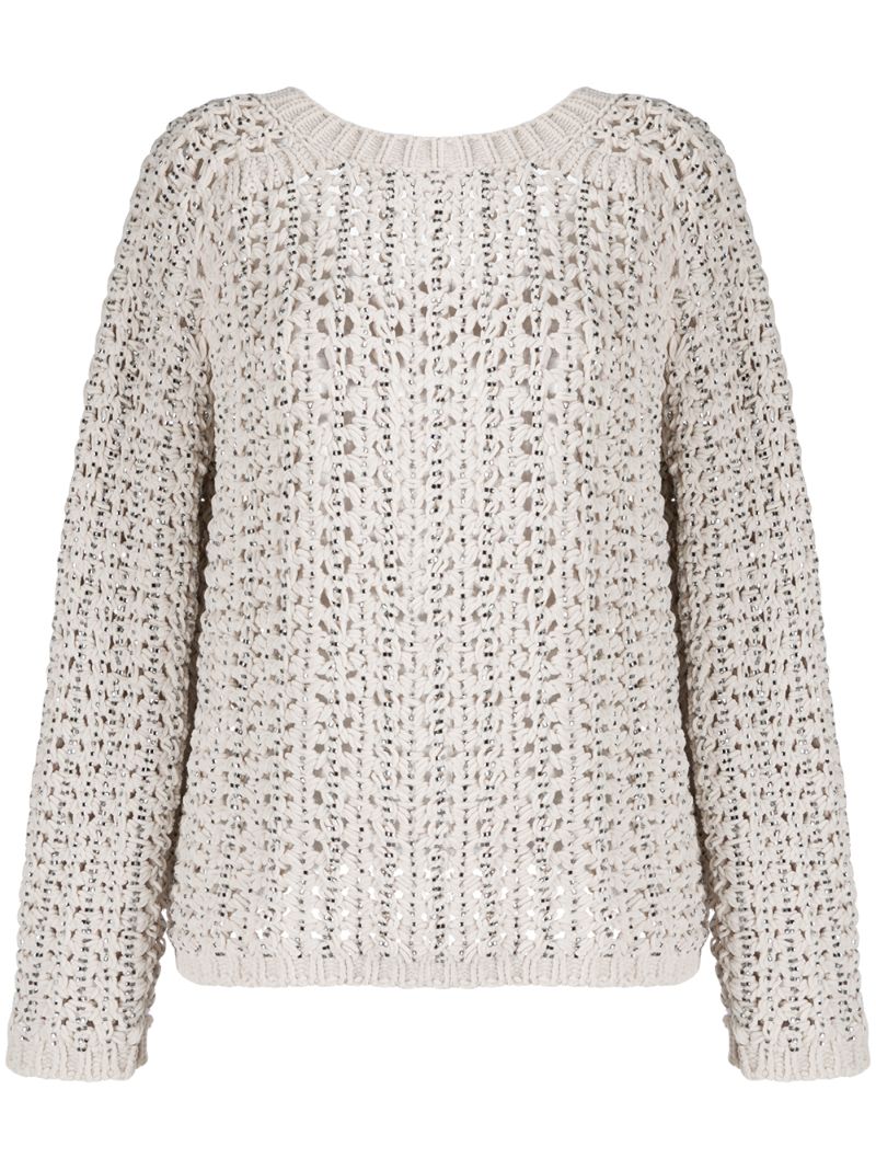 Shop Ermanno Scervino Crystal Embellished Jumper In White