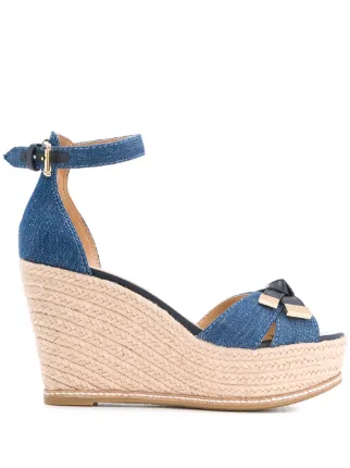 michael kors blue wedge sandals
