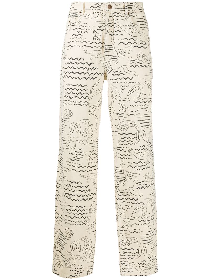 KENZO WAVE MERMAID STRAIGHT-LEG JEANS