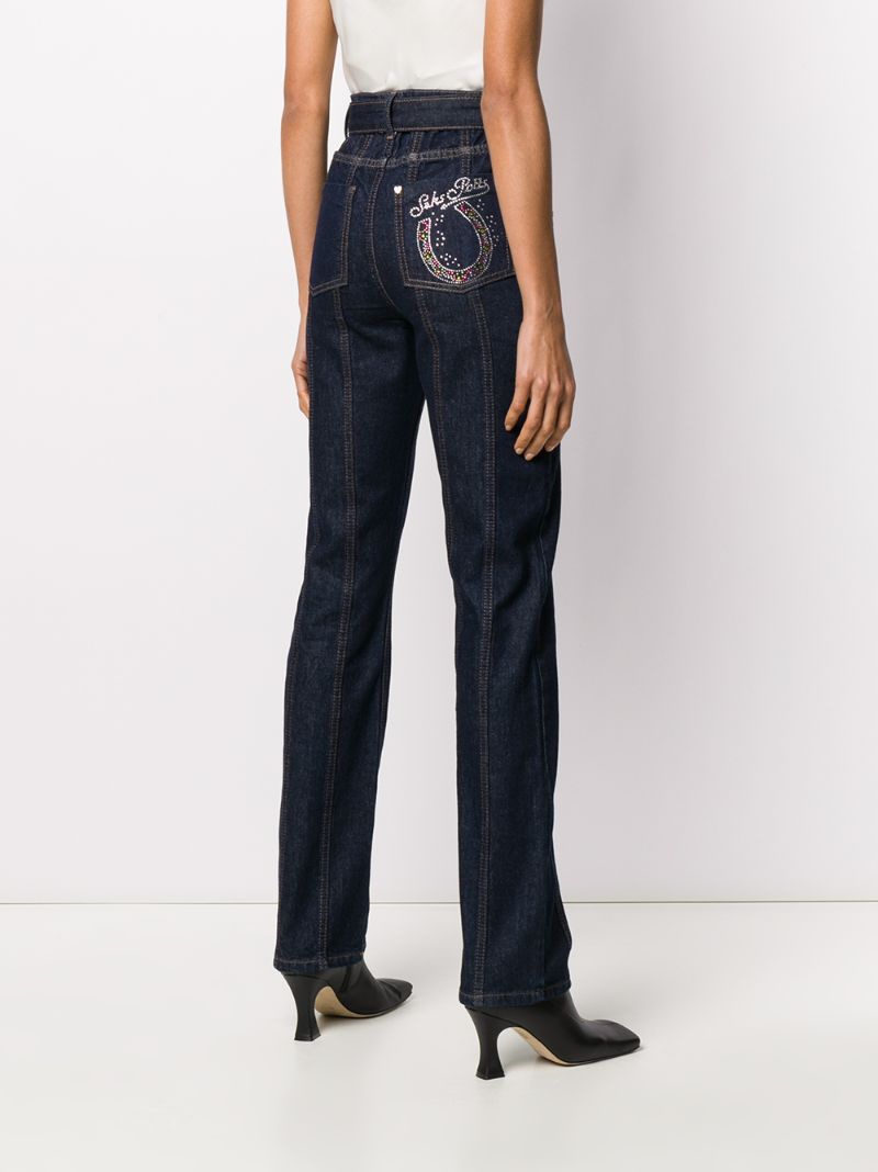 Shop Saks Potts Denim High Waisted Jeans In Blue