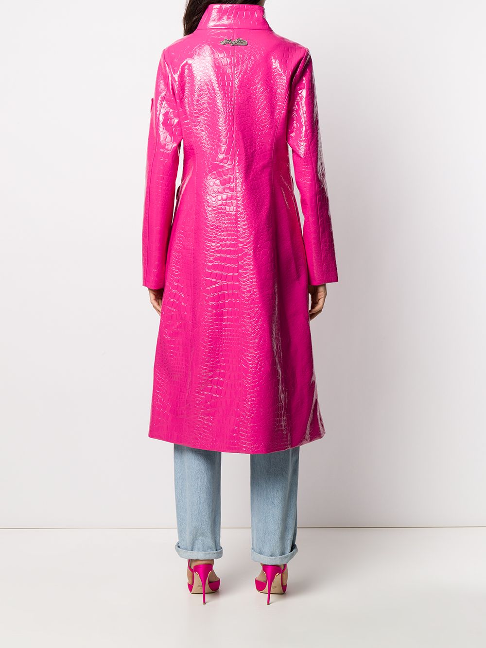 фото Saks potts asymmetric crocodile-effect coat