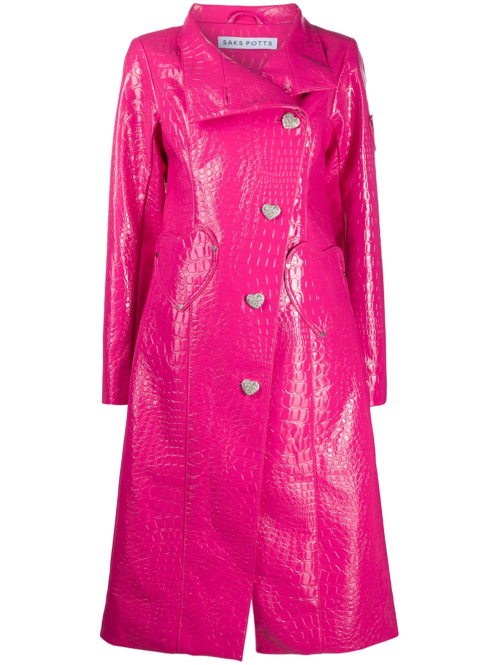 фото Saks potts asymmetric crocodile-effect coat