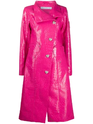 asymmetric crocodile-effect coat by Saks Potts, available on farfetch.com for $498 Kylie Jenner Outerwear SIMILAR PRODUCT