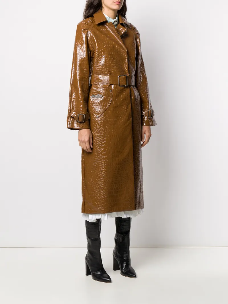 SAKS POTTS PATENT TRENCH COAT