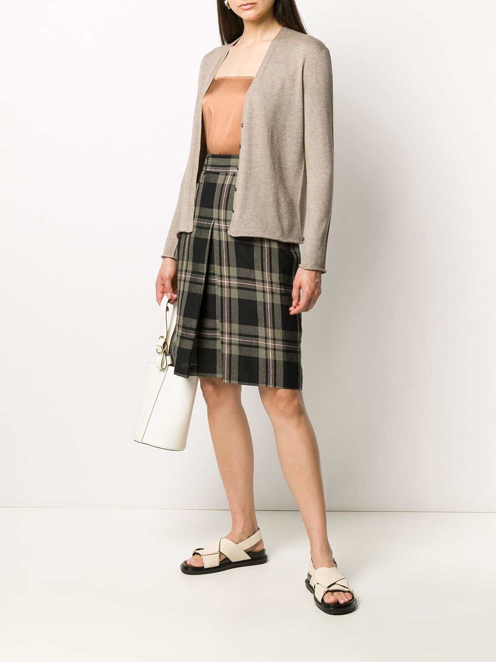 фото Massimo alba regina checked a-line skirt