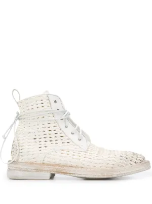 White woven booties sale